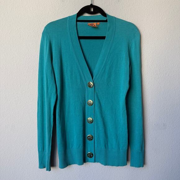 Tory Burch Sweaters - Tory Burch Simone Cardigan Sweater in Turquoise Size S